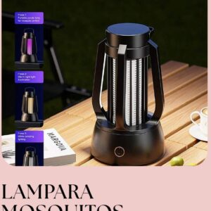 LAMPARA ATRAPA MOSQUITOS RECARGABLE 3 EN 1 TIPO LINTERNA CAMPING