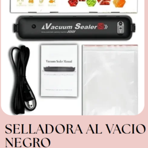 MAQUINA SELLADORA AL VACIO PARA ALIMENTOS PORTATIL NEGRA